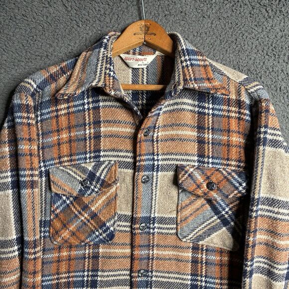 Vintage 60s Big Yank Check Plaid Button Up Flannel Medium Rockabilly Logger - Picture 2 of 12